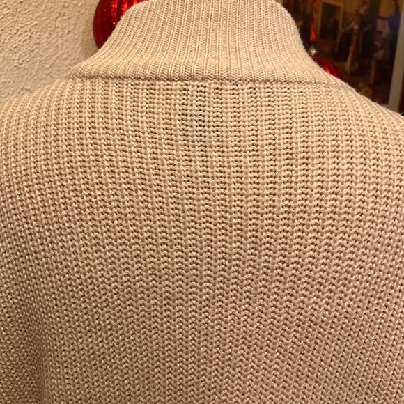 H&M Divided Crème Ribbed Mock Neck Sweater Oversized Size L - Picture 8 of 10